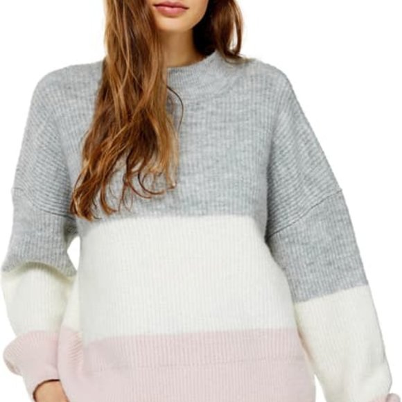 Topshop Sweaters - TOPSHOP Stripe Colorblock Sweater